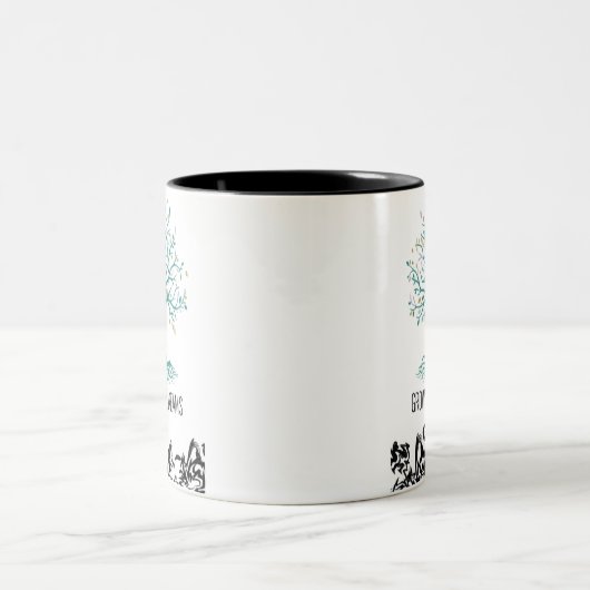 Grow Your Dreams Mug – Follow Your Dreams Inspirat Tweekleurige Koffiemok (Center)