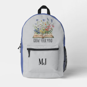 Grow Your Mind Bloemen Boek Inspirerend Quote Bedrukte Rugzak