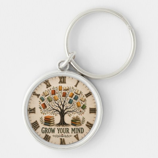 Grow Your Mind Book Reading Teacher Gift Sleutelhanger (Voorkant)