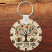 Grow Your Mind Book Reading Teacher Gift Sleutelhanger (Achterkant)