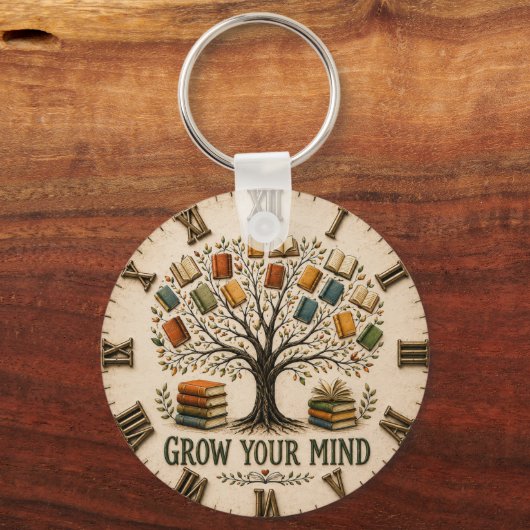 Grow Your Mind Book Reading Teacher Gift Sleutelhanger (Voorkant)