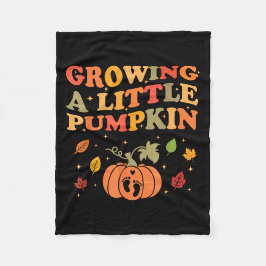 Growing A Little Pumpkin Halloween Pregnancy Annou Fleece Deken (Voorkant)