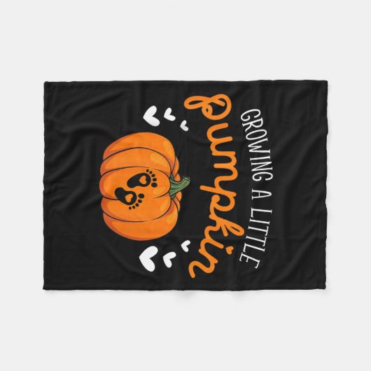 Growing A-little Pumpkin Halloween Pregnancy Annou Fleece Deken (Voorkant (Horizontaal))