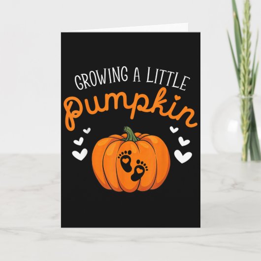 Growing A-little Pumpkin Halloween Pregnancy Annou Kaart (Voorkant)