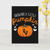 Growing A-little Pumpkin Halloween Pregnancy Annou Kaart (Gele Bloem)