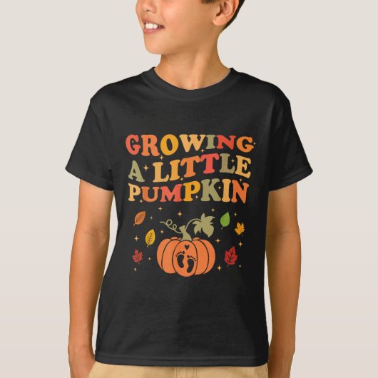 Growing A Little Pumpkin Halloween Pregnancy Annou T-shirt (Voorkant)