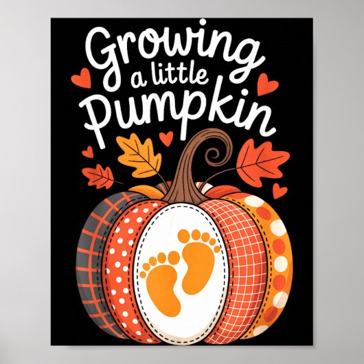 Growing A Little Pumpkin Maternity Pregnancy Thank Poster (Voorkant)