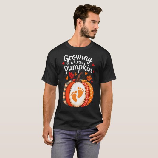 Growing A Little Pumpkin Maternity Pregnancy Thank T-shirt (Voorkant volledig)