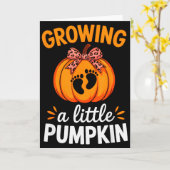 Growing A Little Pumpkin Maternity Thanksgiving Mo Kaart (Gele Bloem)