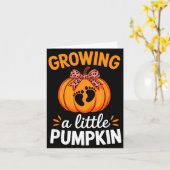 Growing A Little Pumpkin Maternity Thanksgiving Mo Kaart (Gele Bloem)