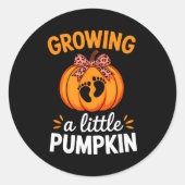Growing A Little Pumpkin Maternity Thanksgiving Mo Ronde Sticker (Voorkant)
