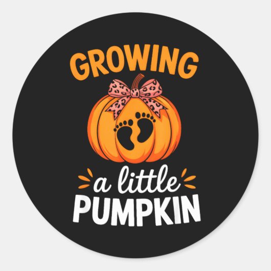 Growing A Little Pumpkin Maternity Thanksgiving Mo Ronde Sticker (Voorkant)