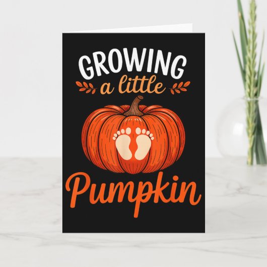Growing A Little Pumpkin Pregnancy Thanksgiving Ma Kaart (Voorkant)