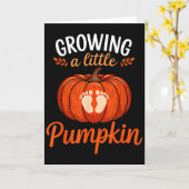 Growing A Little Pumpkin Pregnancy Thanksgiving Ma Kaart (Gele Bloem)