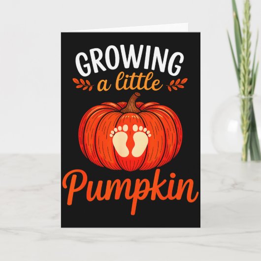 Growing A Little Pumpkin Pregnancy Thanksgiving Ma Kaart (Voorkant)