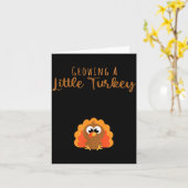Growing A Little Turkey Thanksgiving Kaart (Gele Bloem)