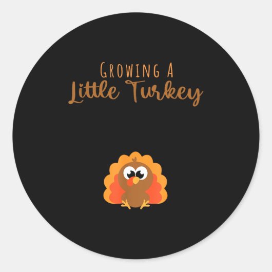 Growing A Little Turkey Thanksgiving  Ronde Sticker (Voorkant)