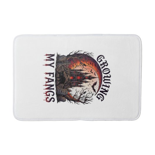 Growing Fangs Halloween Geheime Kasteel Zwarte Kat Badmat (Voorkant)