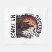 Growing Fangs Halloween Geheime Kasteel Zwarte Kat Fleece Deken (Voorkant (Horizontaal))