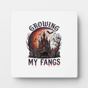 Growing Fangs Halloween Geheime Kasteel Zwarte Kat Fotoplaat