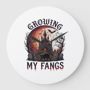 Growing Fangs Halloween Geheime Kasteel Zwarte Kat Grote Klok