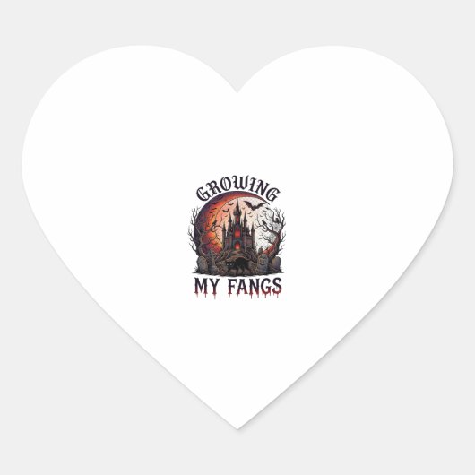 Growing Fangs Halloween Geheime Kasteel Zwarte Kat Hart Sticker (Voorkant)