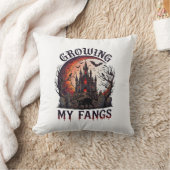 Growing Fangs Halloween Geheime Kasteel Zwarte Kat Kussen (Deken)