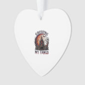 Growing Fangs Halloween Geheime Kasteel Zwarte Kat Ornament (voorkant)