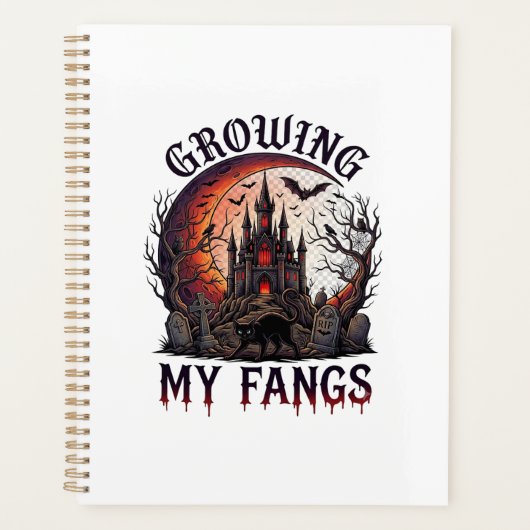 Growing Fangs Halloween Geheime Kasteel Zwarte Kat Planner (Voorkant)