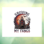 Growing Fangs Halloween Geheime Kasteel Zwarte Kat Raamsticker (Vel 3)