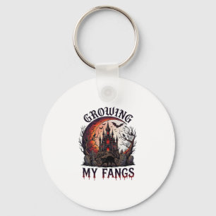 Growing Fangs Halloween Geheime Kasteel Zwarte Kat Sleutelhanger