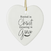 Growing in Grace Black and White Heart Christmas Keramisch Ornament (Rechts)