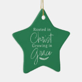 Growing in Grace Green and White Star Christmas Keramisch Ornament (Rechts)