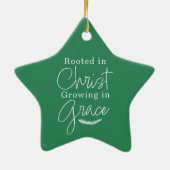 Growing in Grace Green and White Star Christmas Keramisch Ornament (Achterkant)
