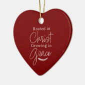 Growing in Grace Red and White Heart Christmas Keramisch Ornament (Links)