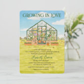 Growing in Love Greenhouse Baby Shower Invitation Kaart (Staand voorkant)
