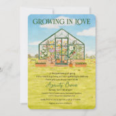 Growing in Love Greenhouse Baby Shower Invitation Kaart (Voorkant)