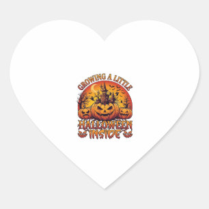 Growing Little Halloween Binnenin Pompoenen Geheim Hart Sticker