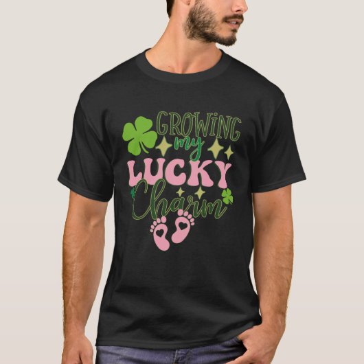 Growing My Lucky Charm Irish C Patrick s Day Pregn T-shirt (Voorkant)