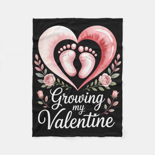 Growing My Valentine By Feet Heart Art Fleece Deken (Voorkant)