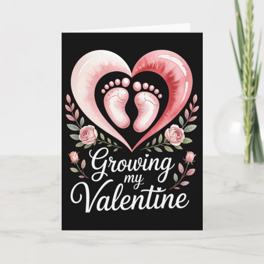 Growing My Valentine By Feet Heart Art Kaart (Voorkant)