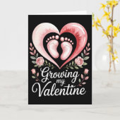 Growing My Valentine By Feet Heart Art Kaart (Gele Bloem)