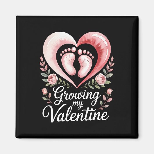 Growing My Valentine By Feet Heart Art  Magneet (Voorkant)