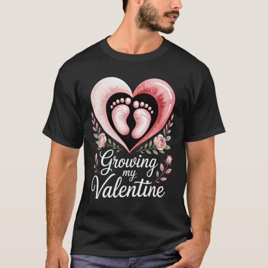Growing My Valentine By Feet Heart Art  T-shirt (Voorkant)