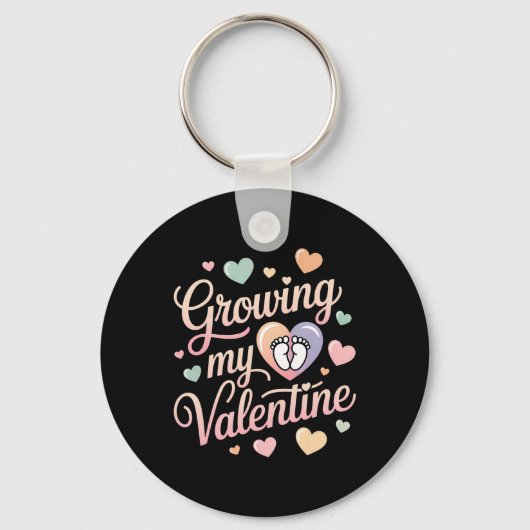 Growing My Valentine By Feet Heart Design  Sleutelhanger (Voorkant)