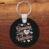 Growing My Valentine By Feet Heart Design  Sleutelhanger (Voorkant)