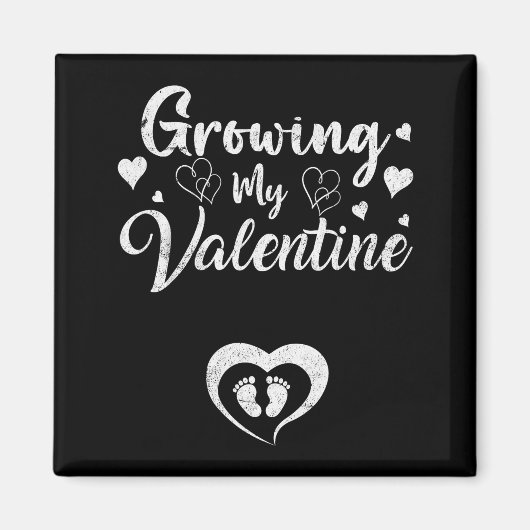 Growing My Valentine Pregnancy New Mom Valentines  Magneet (Voorkant)