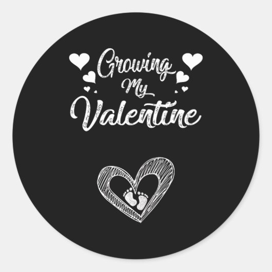 Growing My Valentine Pregnancy New Mom Valentines  Ronde Sticker (Voorkant)