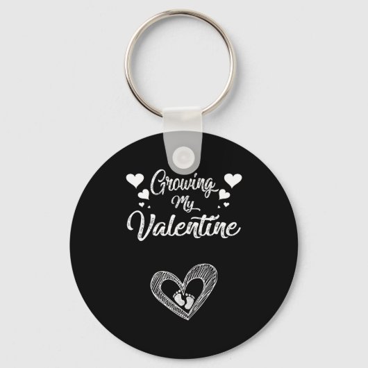 Growing My Valentine Pregnancy New Mom Valentines  Sleutelhanger (Voorkant)