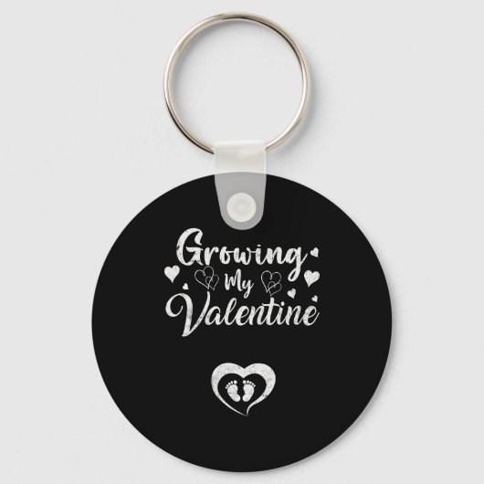Growing My Valentine Pregnancy New Mom Valentines Sleutelhanger (Voorkant)